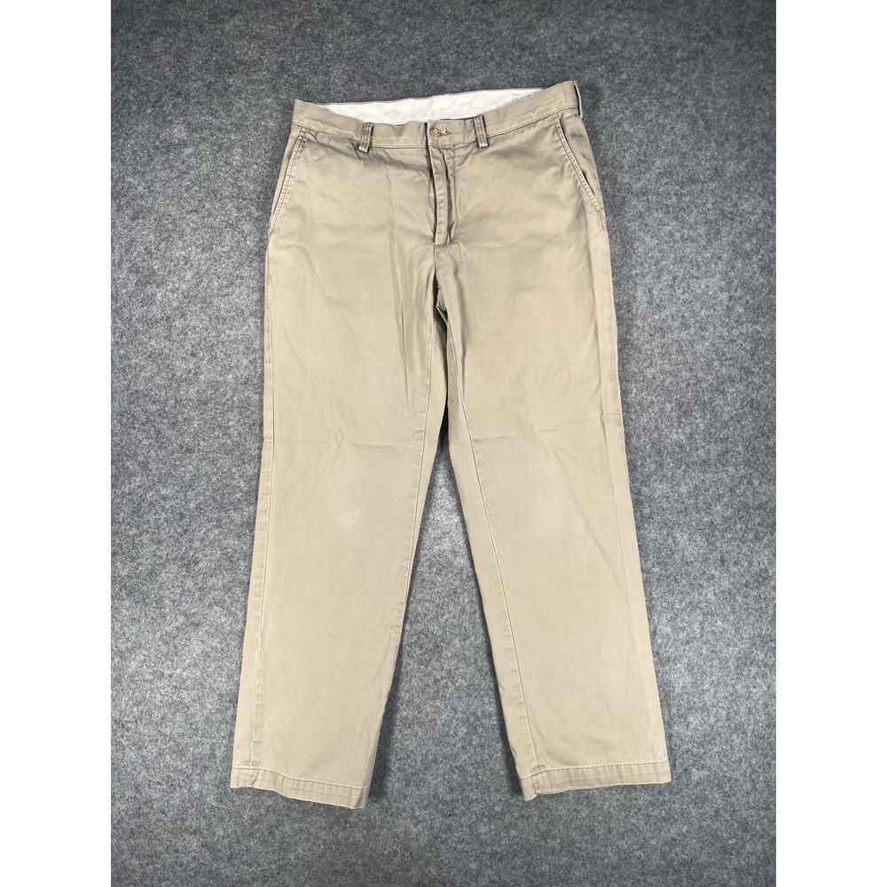 Polo Ralph Lauren Pants Mens 32x30 Khaki Classic Fit Chino Flat Front Casual